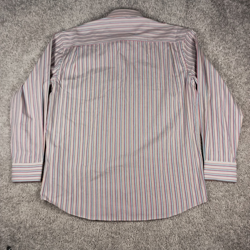 Alan Flusser Large Mens Multicolor Striped Long Sleeve Button Up Dress Shirt - Picture 7 of 11